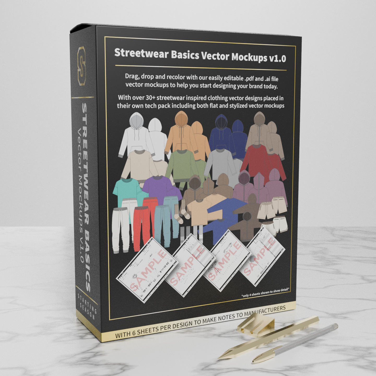 Basics Streetwear Vector Mockups Bundle v1.0
